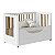 Berço que vira Mini Cama - Boom Wheels 2 em 1 com Rodízios - Branco / madeira - Imagem 2