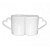 Caneca dupla alça de coração branca para sublimação - Imagem 1
