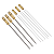 Kit 6 Espetos Inox para Churrasco Cabo Madeira (3 Duplos + 3 Espada) - Imagem 1