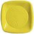 Prato Quadrado 15cm Amarelo descartável c/ 10 unids - Trik Trik (Biodegradável) - Imagem 1