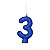 Vela de Aniversário Azul Glitter N° 3 - Regina - Imagem 1