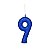 Vela de Aniversário Azul Glitter N° 9 - Regina - Imagem 1