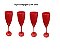 Kit Taça de Champagne 180ml Vermelho c/ 04 unids - LSC Toys - Imagem 1