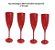 Kit Taça de Champagne 180ml Vermelho Transparente c/ 04 unids - LSC Toys - Imagem 1