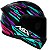 CAPACETE ASX CITY ARROW BRILHO PRETO/TIFFANY/ROXO - Imagem 4