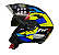 CAPACETE FW3 X OPEN UP FOX AMARELO COM AZUL C/ OCULOS - Imagem 1