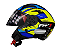 CAPACETE FW3 X OPEN UP FOX AMARELO COM AZUL C/ OCULOS - Imagem 5