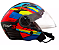 CAPACETE FW3 X OPEN UP FOX LARANJA COM AMARELO E AZUL C/ OCULOS - Imagem 2