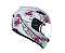 CAPACETE EBF  SPARK BORBOLETA BRANCO ROSA - Imagem 1