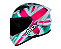 CAPACETE ASX CITY KINGDOM BRILHO BRANCO/ROSA/TIFFANY - Imagem 1