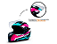 CAPACETE FW3 GTN SUPER AZUL TIFANNY COM ROSA E BRANCO - Imagem 3