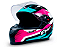 CAPACETE FW3 GTN SUPER AZUL TIFANNY COM ROSA E BRANCO - Imagem 1