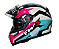 CAPACETE FW3 GTX SUPER AZUL TIFFANY COM ROSA E BRANCO COM OCULOS - Imagem 1