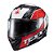 CAPACETE TEXX FECHA KAIMAN VECTOR VERM PRET BRANC BRILO - Imagem 5