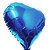Kit 10 Balões Coração Metalizados Azul 22cm - Imagem 3