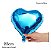 Kit 10 Balões Coração Metalizados Azul 22cm - Imagem 1