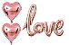 Kit Balão Love com 2 Balões Coração e 1 Balão Love - Imagem 2