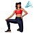 Conjunto Use Aptitude Attack Top Wonder Cruzado Na Frente Vermelho e Calça Trilobal Bicolor Azul Marinho - Imagem 1