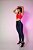 Conjunto Use Aptitude Attack Top Wonder Cruzado Costas Vermelho Calça Trilobal Bicolor Azul Marinho - Imagem 4