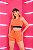 Conjunto Use Aptitude Choices Fluity Top Com Fenda Short Duplo Laranja - Imagem 2