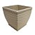 Cachepot Decorativo Quadrado Rattan Branco 8 cm - Imagem 1