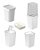 Kit Banheiro 5 Peças de Plástico Branco Frisos - Imagem 1