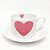 Xícara de Chá com Pires Coração Rosa - Imagem 1