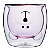 Copo de Vidro com Parede Dupla Urso Rosa 250 ml - Imagem 1