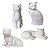 Conjunto Gatinhos de Porcelana Branco - Imagem 1