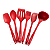 Kit 6 Mini Utensílios Vermelho 21 cm - Imagem 1