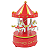 Carrossel Musical Natal Vermelho e Dourado - Imagem 1
