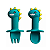 Colher E Garfo De Silicone Infantil Dinossauro Verde - Imagem 1