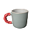 Caneca De Cerâmica Verde Com Alça Rosa - Imagem 1