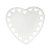 Prato de Coração de Cerâmica para Sobremesa com Borda Vazada Branco 18 cm - Imagem 1