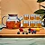 Kit Chaleira de Vidro Stanford com Tampa de Bambu e Coador no Bico 1000 ml e Xícaras - Imagem 2