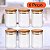 Kit 6 Potes de Vidros Hermético com Tampa de Bambu Redondo - 200 Ml - Imagem 1