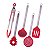 Kit Utensílios 5 Peças Vermelho e Aço Inox - Imagem 1