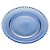Prato de Vidro para Jantar com Borda de Bolinha Pearl Azul Escuro 28 cm - Imagem 1