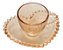 Xícara de Cristal de Chumbo Para Café Com Pires de Coração Bolinhas Pearl Âmbar - 85 ml - Imagem 1