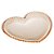 Prato de Coração de Vidro para Sobremesa com Borda de Bolinha Pearl Âmbar 17 cm - Imagem 1