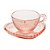 Xícara de Cristal de Chumbo Para Chá Com Pires de Coração Bolinhas Pearl Rosa- 180 ml - Imagem 1
