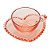 Xícara de Chá Com Pires de Coração Borda de Bolinha Pearl Rosa- 180 ml - Imagem 2