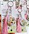 10 Bottons Chaveiros Dupla-Face com Card + Tassel + Miçangas + Embalagem Individual - Safari Menina - Imagem 1