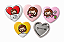 Kit com 4 Botton Alfinete Redondo ou Coração Jesus Cute Fofo - Imagem 2