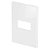 Placa 1 Módulo Horizontal 4x2 Recta Branco Fosco Com Suporte - Imagem 1