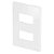 Placa 2 Módulos Horizontal 4x2 Recta Branco Fosco Com Suporte - Imagem 1
