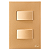 Conjunto Interruptor Duplo Simples Recta Ouro Nobre Fosco Blux - Imagem 1