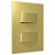 Conjunto Interruptor Duplo Simples Recta Ouro Nobre Fosco Blux - Imagem 1