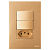 Conjunto Interruptor Duplo Simples + Tomada 10A Recta Ouro Nobre Fosco Blux - Imagem 1