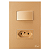 Conjunto Interruptor Simples + Tomada 10A Recta Ouro Nobre Fosco Blux - Imagem 1